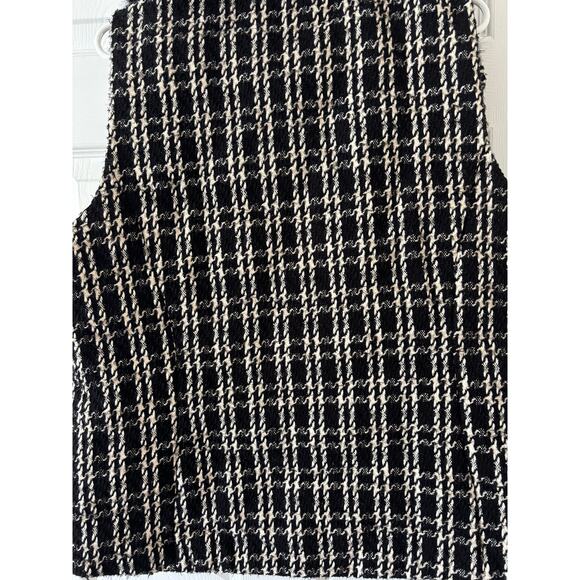 Talbots faux fur collar down puffer tweed vest sz large - Picture 11 of 13